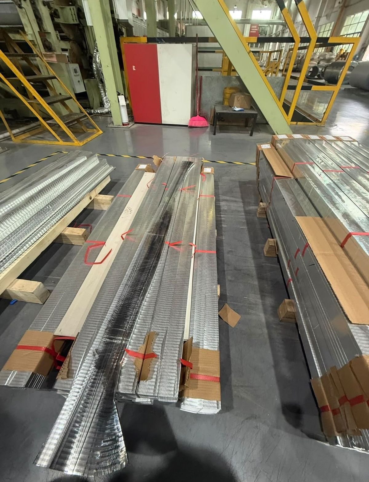 Honeycomb core bundles on factory floor